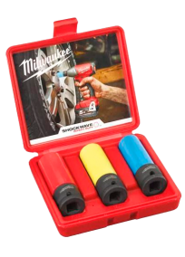 MILWAUKEE JUEGO DE VASOS PARRA LLANTAS DE ALUMINIO 17, 19 Y 21 mm R...